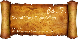 Csanády Teodóra névjegykártya